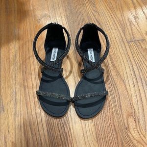 Steve Madden Rhinestone ZsaZsa Sandals 7.5 Black